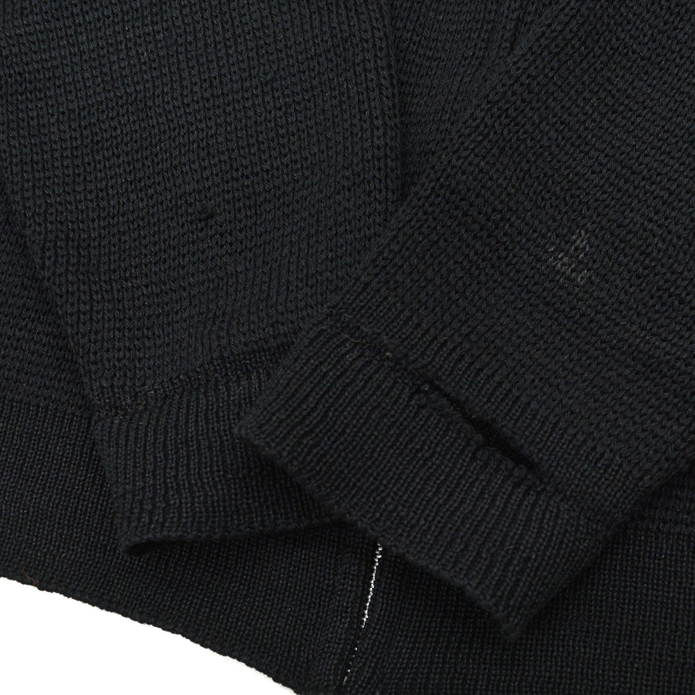 1950's UNUSUAL DIAMONDS PATTERN ZIP-UP SWEATER / BLACK...