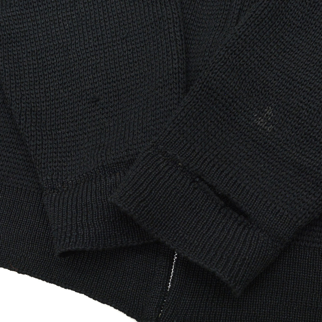 1950's UNUSUAL DIAMONDS PATTERN ZIP-UP SWEATER / BLACK ...