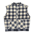c.1980s OLD BLOCK PLAID FLEECE VEST / NO COLLAR ...