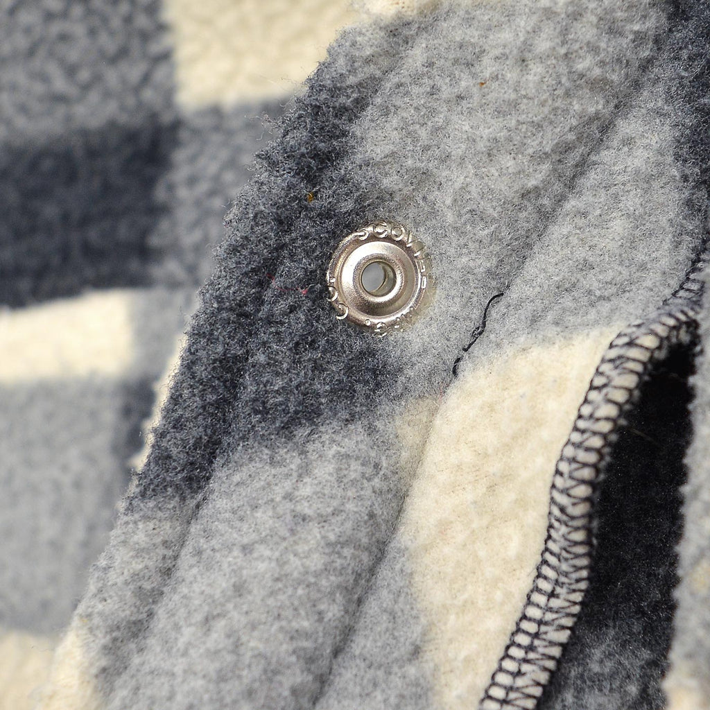 c.1980s OLD BLOCK PLAID FLEECE VEST / NO COLLAR ...