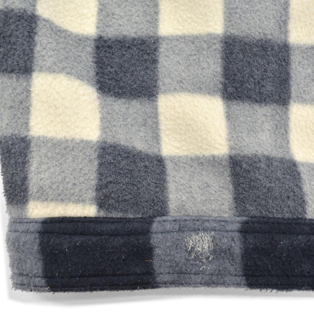 c.1980s OLD BLOCK PLAID FLEECE VEST / NO COLLAR ...