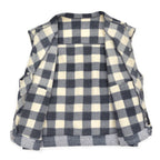 c.1980s OLD BLOCK PLAID FLEECE VEST / NO COLLAR ...