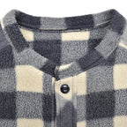 c.1980s OLD BLOCK PLAID FLEECE VEST / NO COLLAR ...