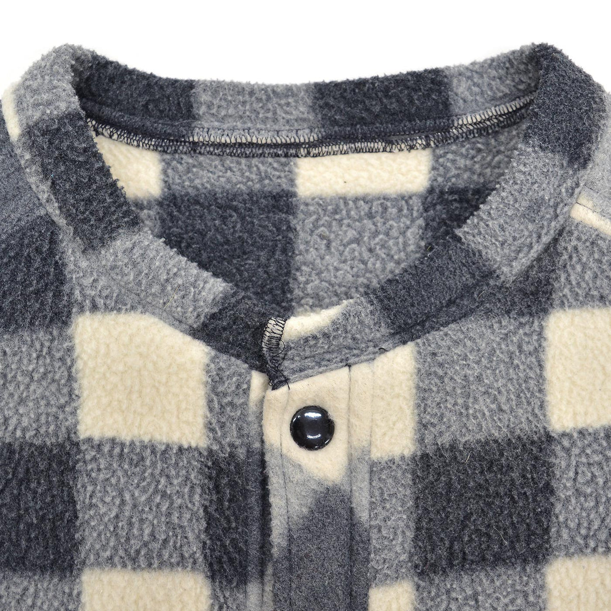 c.1980s OLD BLOCK PLAID FLEECE VEST / NO COLLAR ...