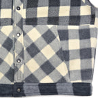 c.1980s OLD BLOCK PLAID FLEECE VEST / NO COLLAR ...