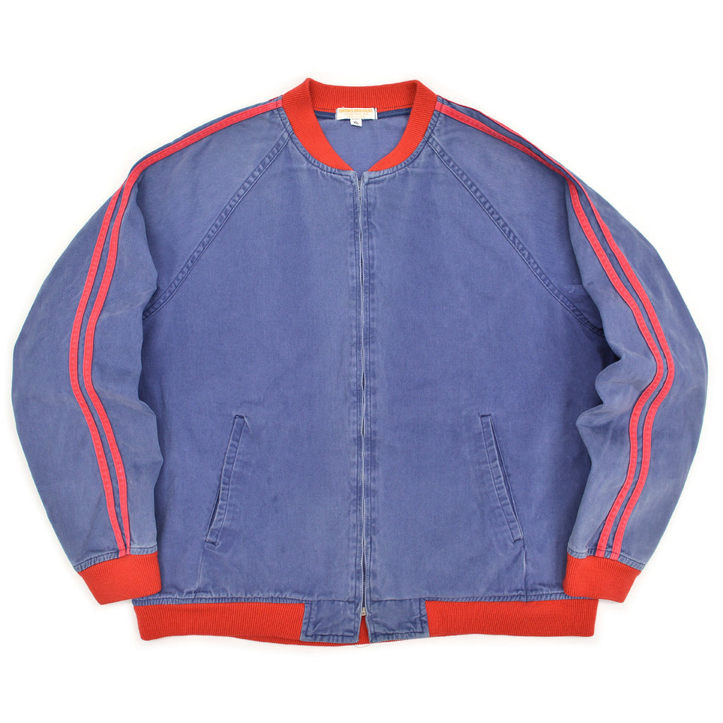 1970s BROOKS BROTHERS LINED COTTON ZIP-UP JACKET ... XL