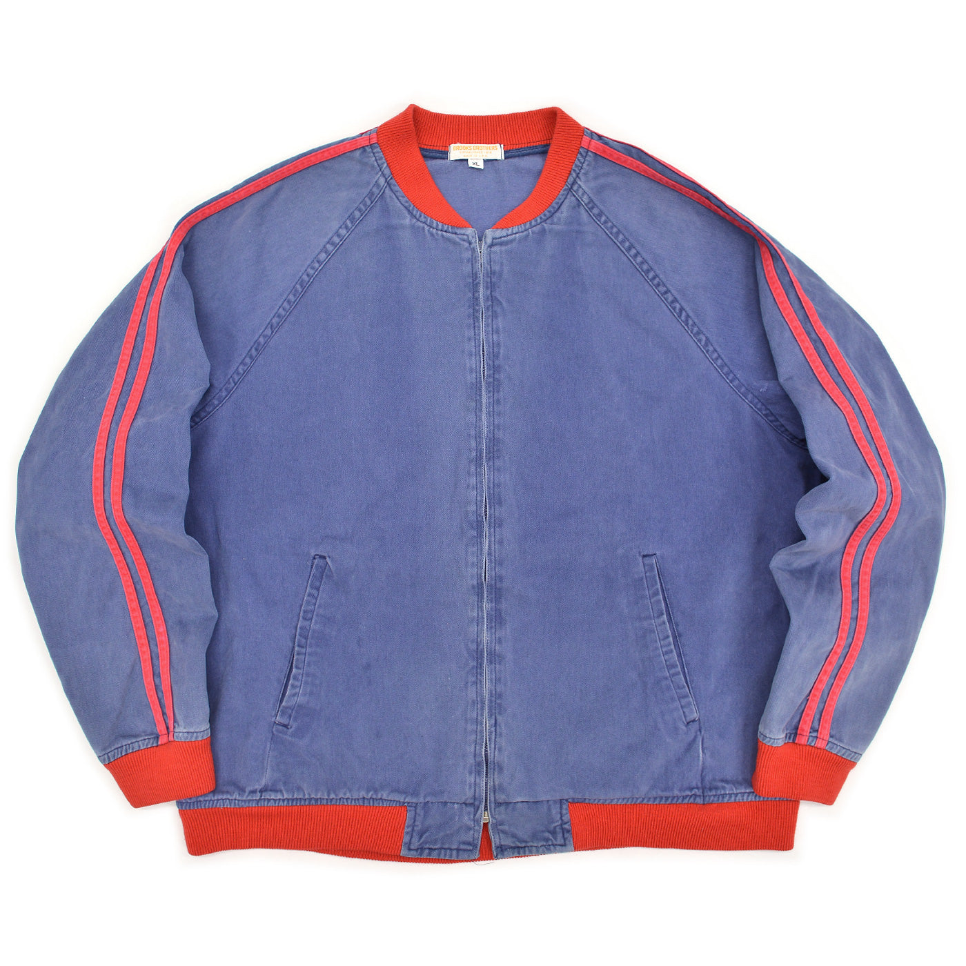 1970s BROOKS BROTHERS LINED COTTON ZIP-UP JACKET ... XL