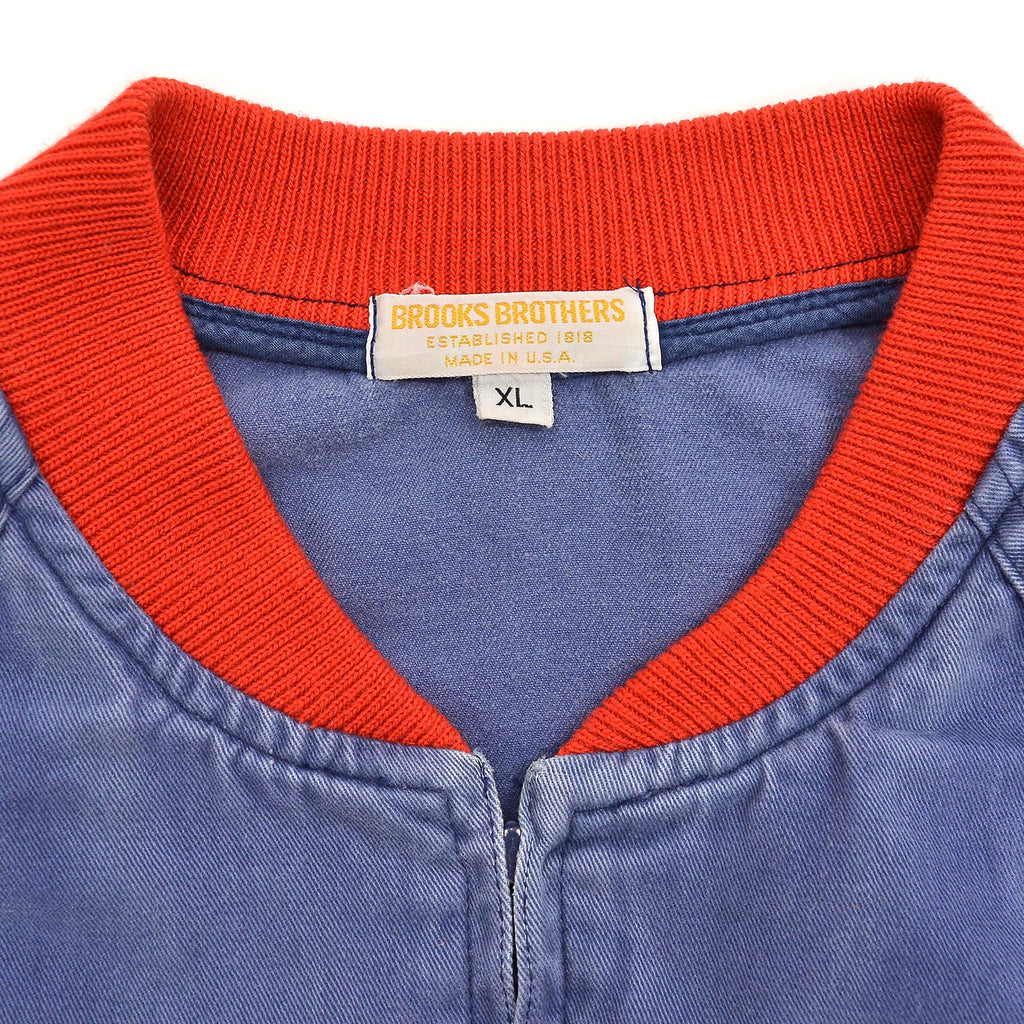 1970s BROOKS BROTHERS LINED COTTON ZIP-UP JACKET ... XL