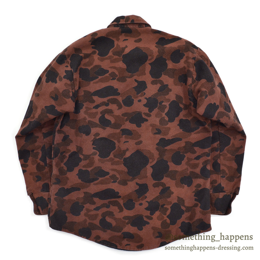 1980's GANDER MOUNTAIN BROWN DUCK HUNTER CAMO CHAMOIS SHIRT ... M