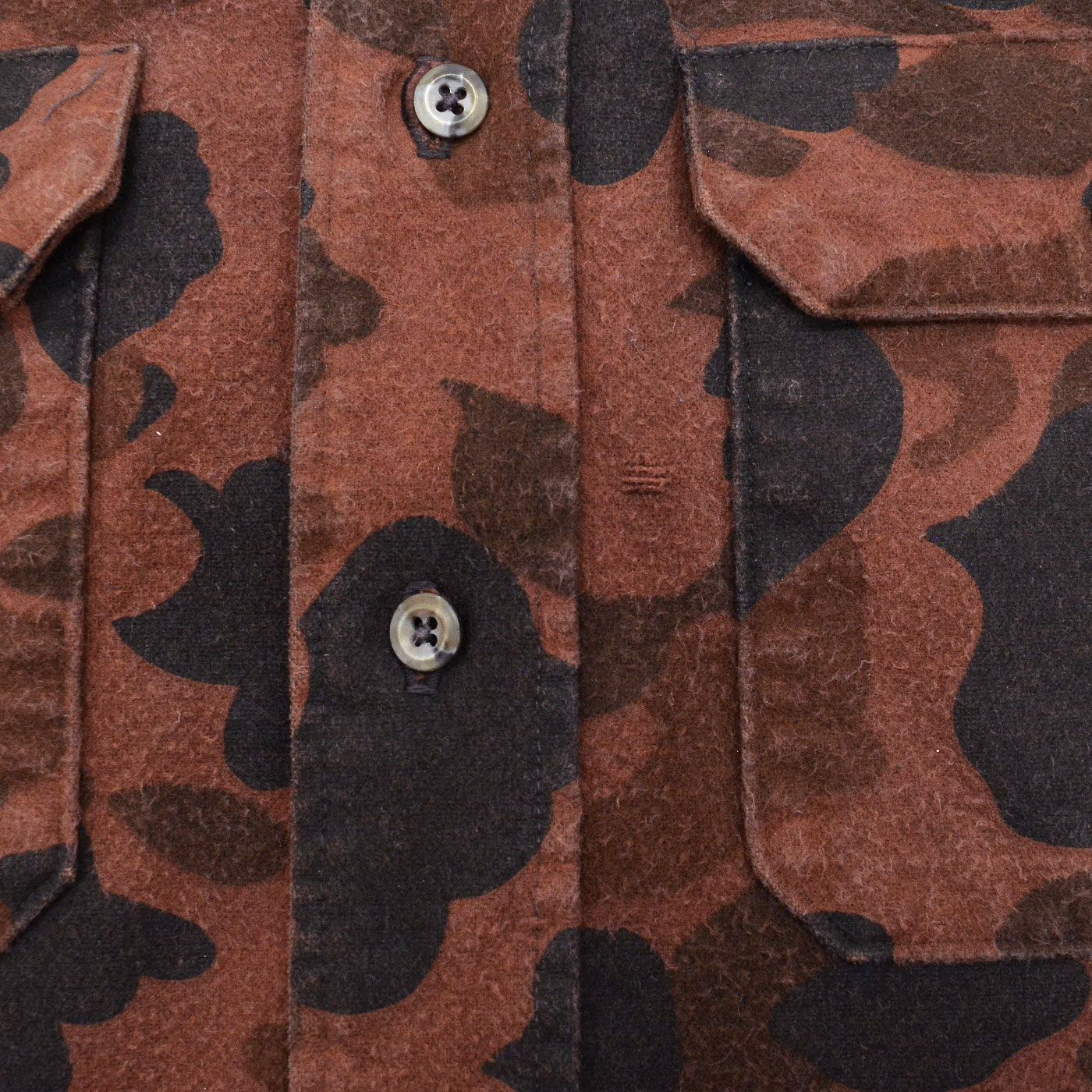 1980's GANDER MOUNTAIN BROWN DUCK HUNTER CAMO CHAMOIS SHIRT ... M