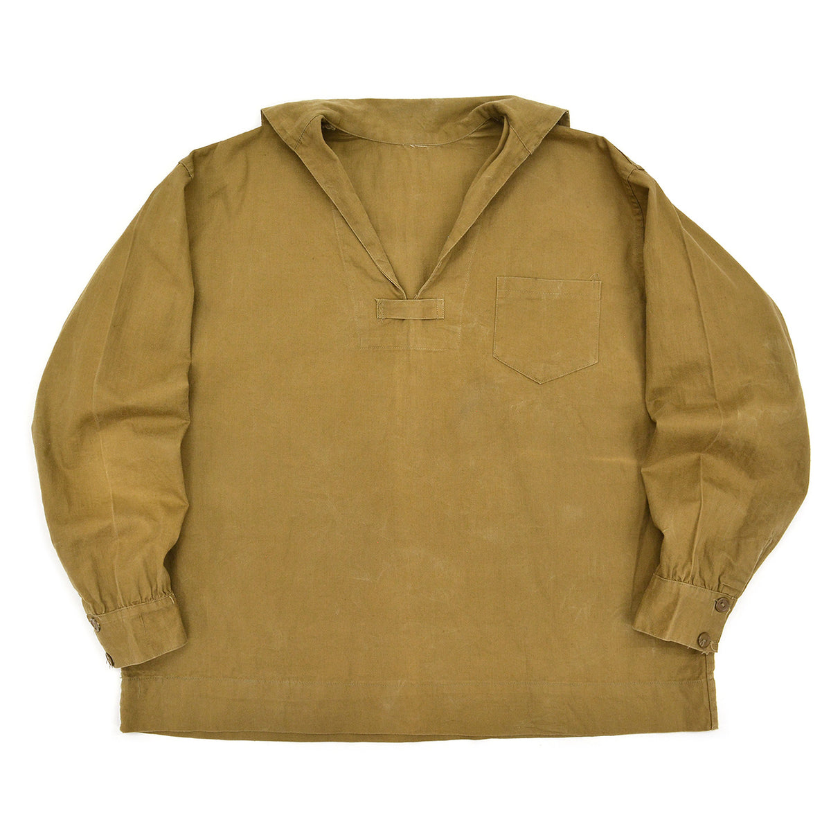 c.1930s BROWN COTTON PULLOVER JACKET / SAILOR COLLAR ...