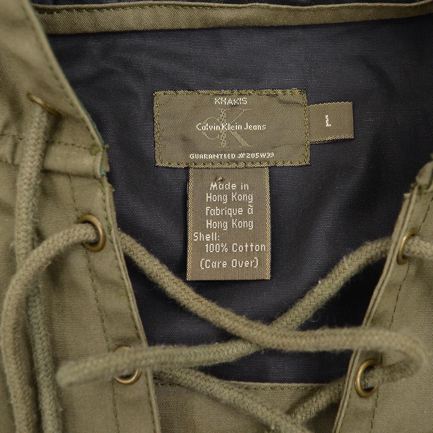 1990's~ CALVIN KLEIN JEANS FOUL WEATHER PARKA / KAHKI ... L