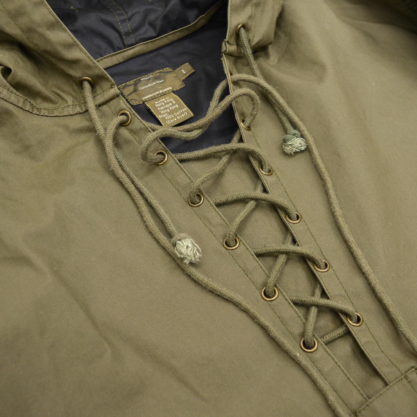 1990's~ CALVIN KLEIN JEANS FOUL WEATHER PARKA / KAHKI ... L