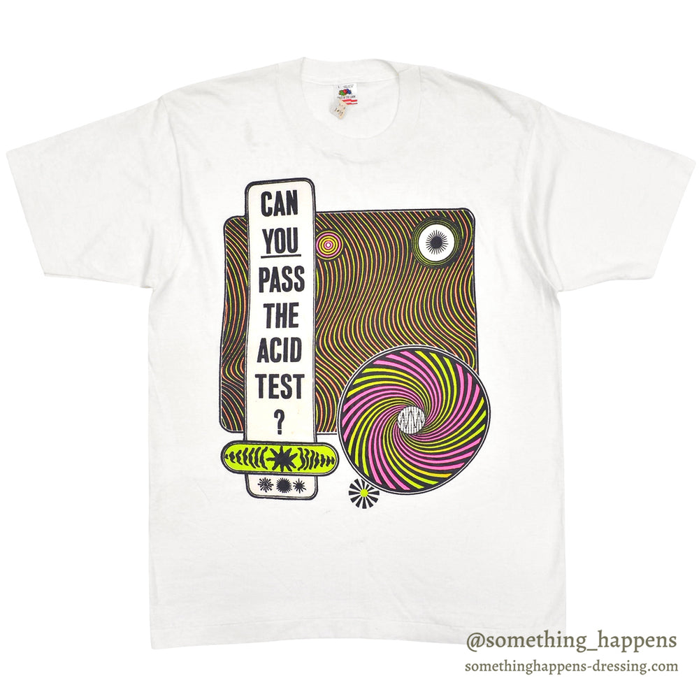 1990's DEADSTOCK FRUIT OF THE LOOM CAN YOU PASS THE ACID TEST? T-SHIRT ... L