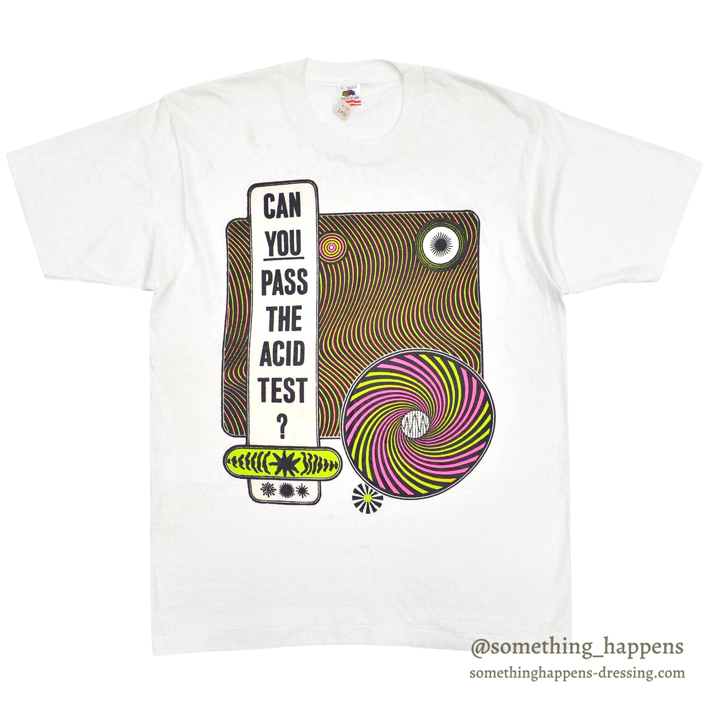 1990's DEADSTOCK FRUIT OF THE LOOM CAN YOU PASS THE ACID TEST? T-SHIRT ... L