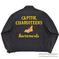 1960's DAN RIVER CAPITOL CHARIOTEERS CAR CLUB JACKET / BLACK ... M