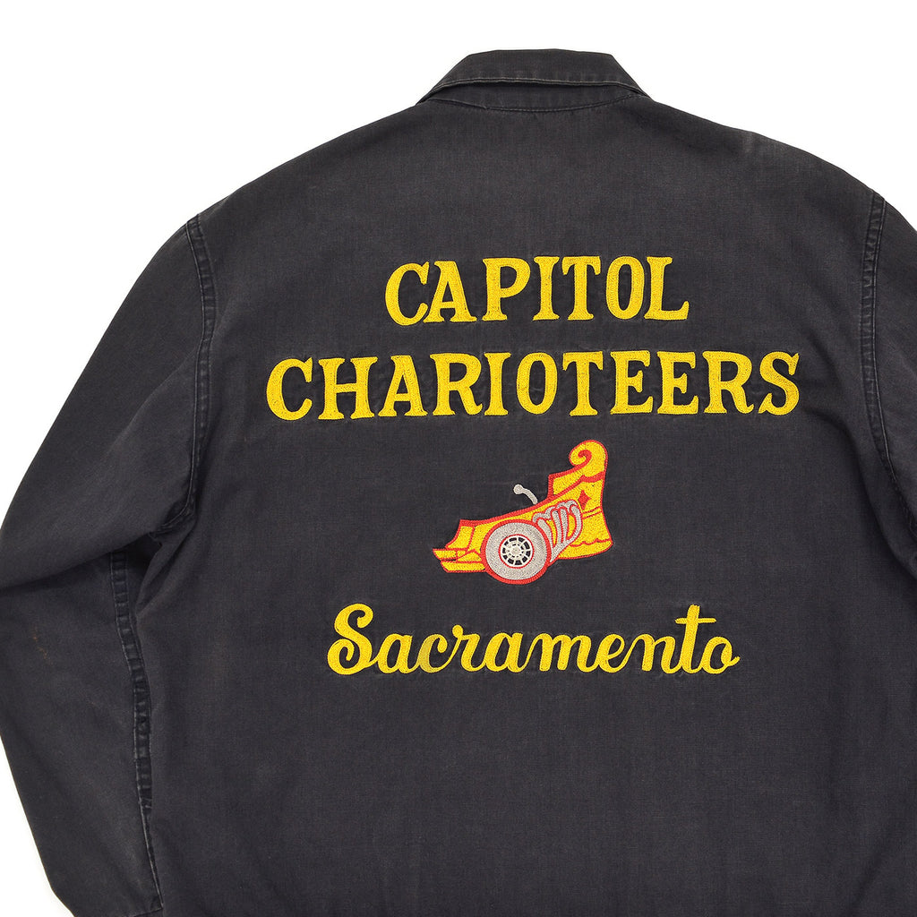 1960's DAN RIVER CAPITOL CHARIOTEERS CAR CLUB JACKET / BLACK ... M