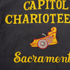 1960's DAN RIVER CAPITOL CHARIOTEERS CAR CLUB JACKET / BLACK ... M