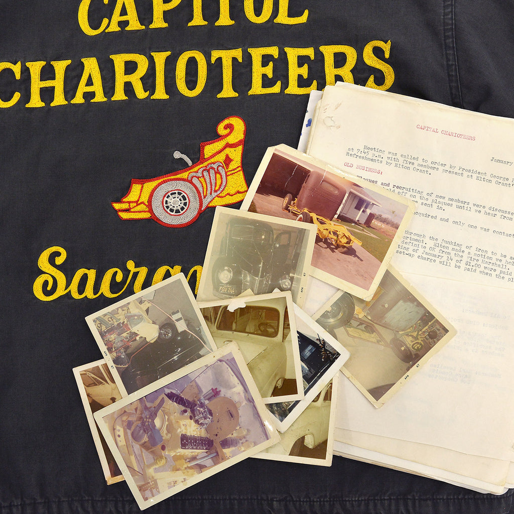 1960's DAN RIVER CAPITOL CHARIOTEERS CAR CLUB JACKET / BLACK ... M