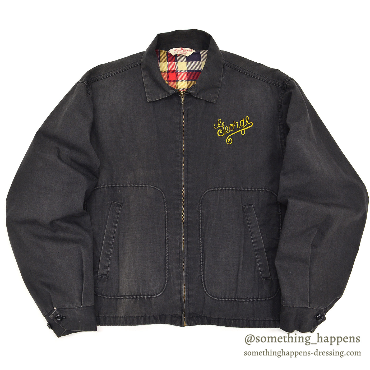 1960's DAN RIVER CAPITOL CHARIOTEERS CAR CLUB JACKET / BLACK ... M