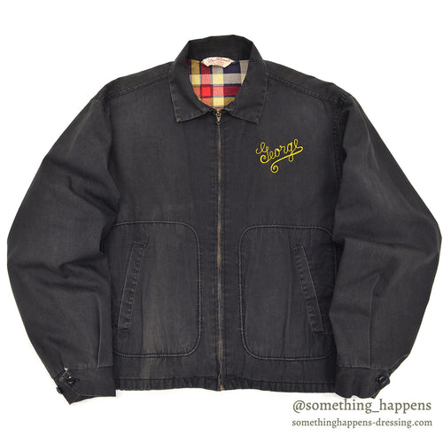 1960s DAN RIVER CAPITOL CHARIOTEERS CAR CLUB JACKET / BLACK ... M