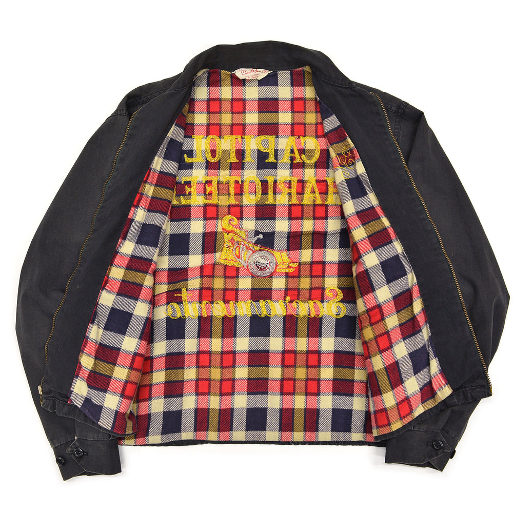 1960's DAN RIVER CAPITOL CHARIOTEERS CAR CLUB JACKET / BLACK ... M