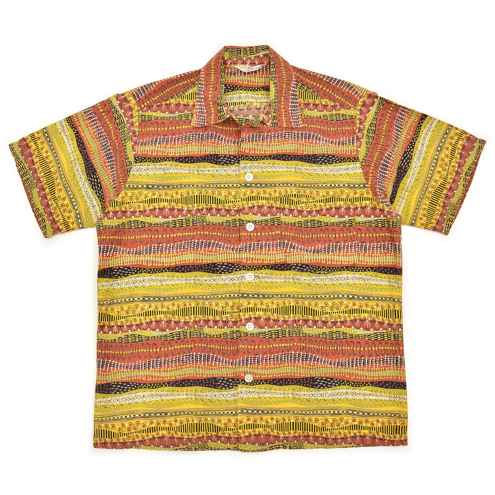1950's CATALINA EGYPTIENNE PRINT COTTON S/S SHIRT ... M