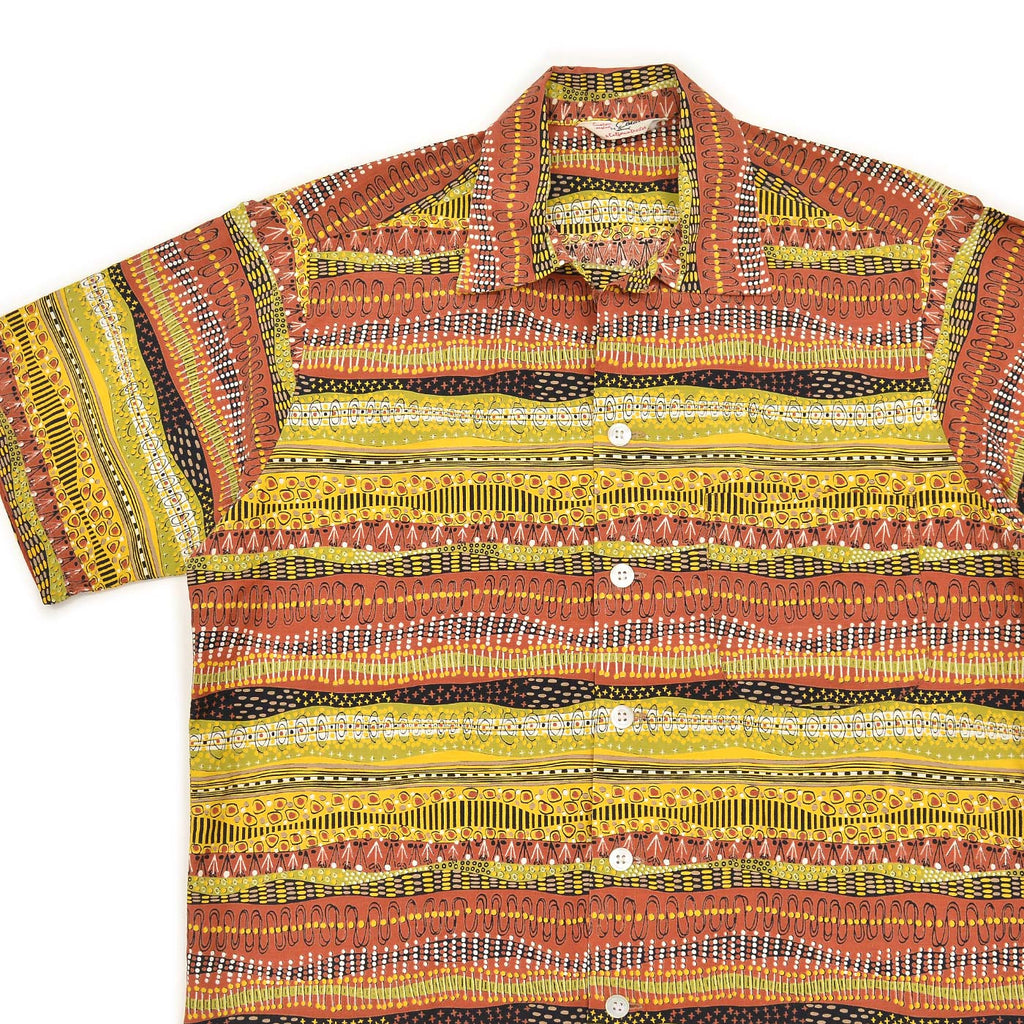 1950's CATALINA EGYPTIENNE PRINT COTTON S/S SHIRT ... M