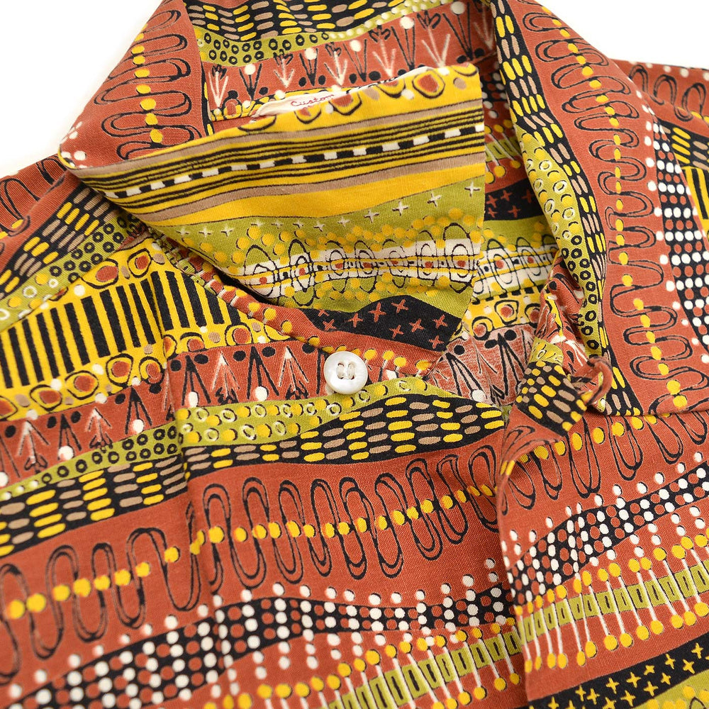 1950's CATALINA EGYPTIENNE PRINT COTTON S/S SHIRT ... M
