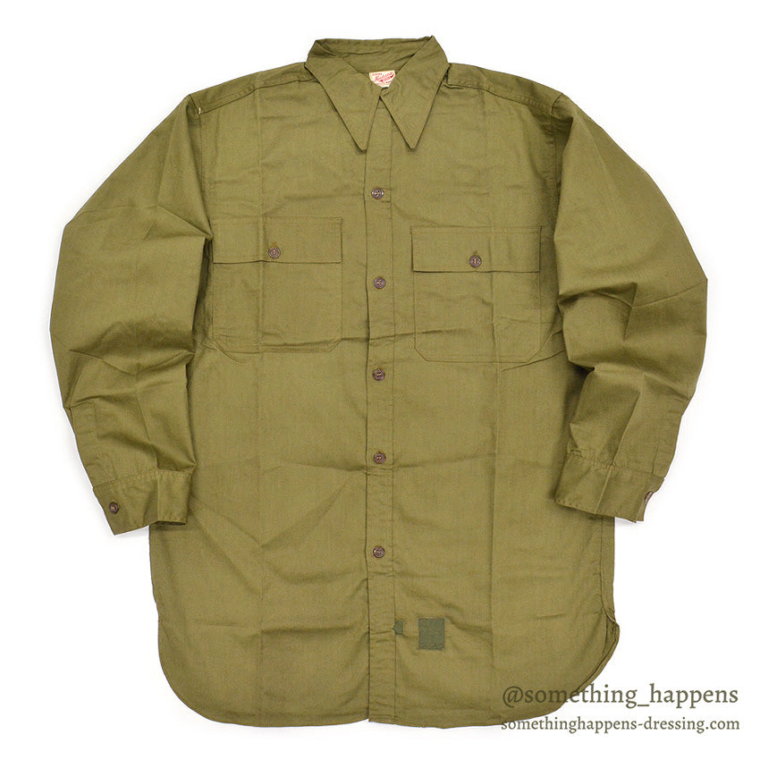 ~1940's DEADSTOCK LOEB'S MECHANIC BRAND COTTON WORK SHIRT / CHIN STRAP ... 15