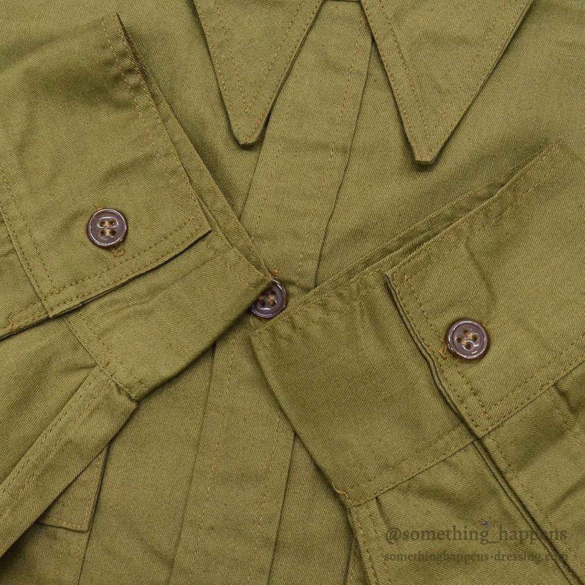~1940's DEADSTOCK LOEB'S MECHANIC BRAND COTTON WORK SHIRT / CHIN STRAP ... 15