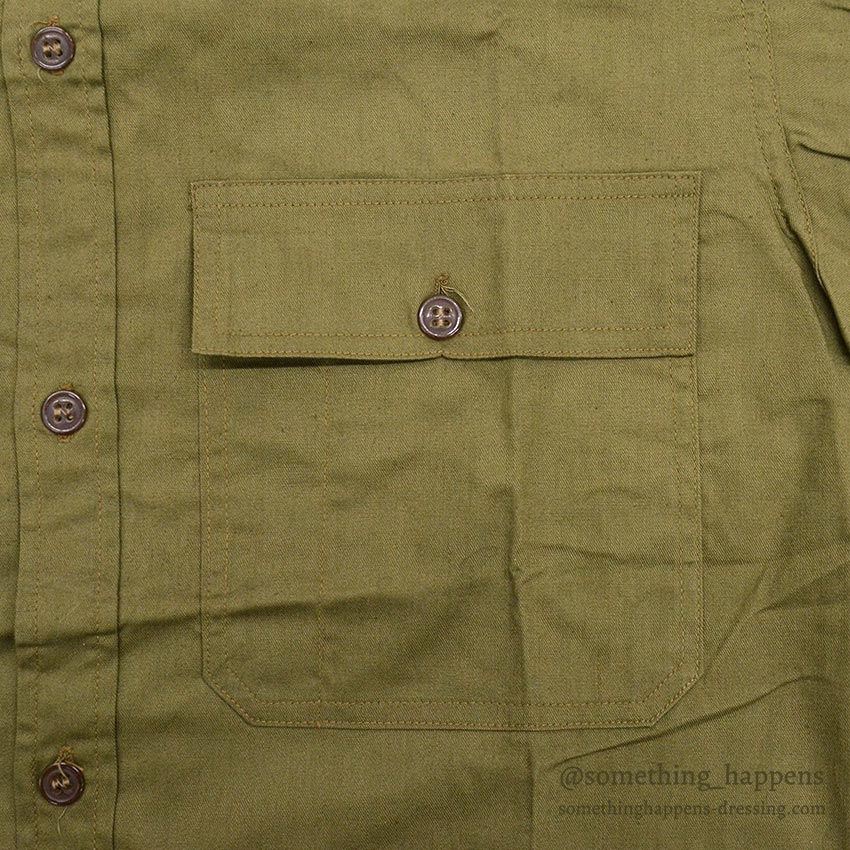 ~1940's DEADSTOCK LOEB'S MECHANIC BRAND COTTON WORK SHIRT / CHIN STRAP ... 15