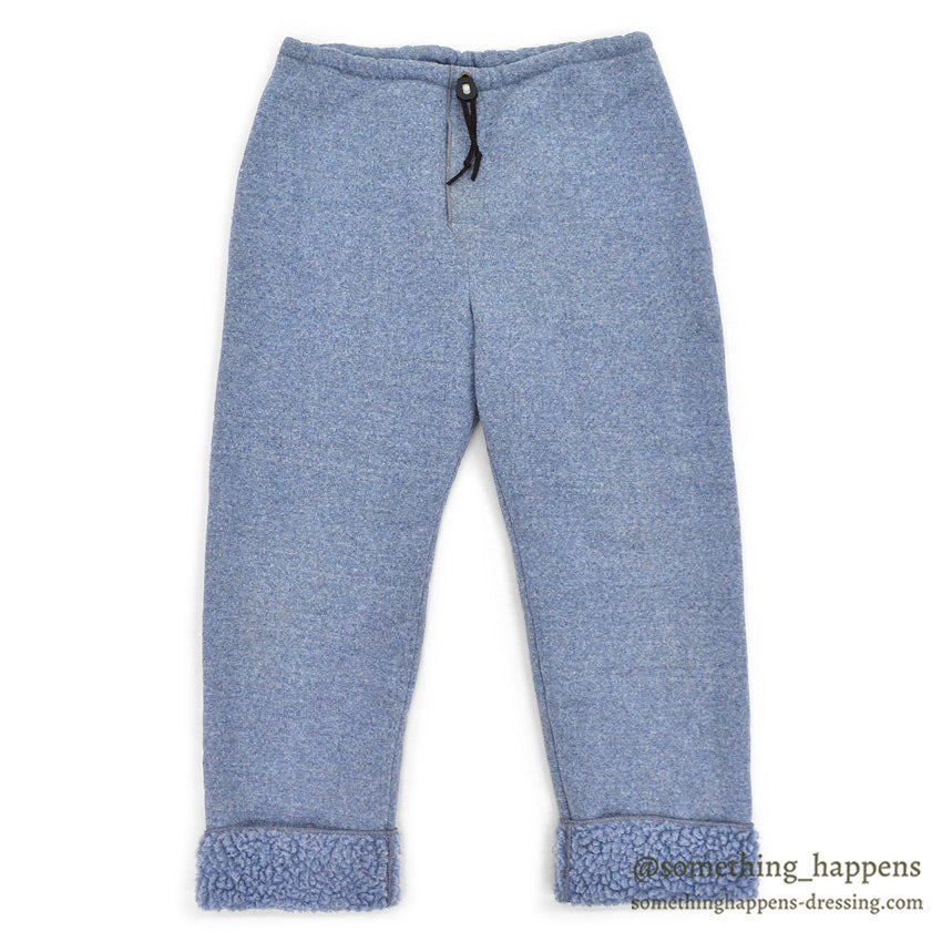 1970's chuck roast LIGHT BLUE PILE PANTS...L