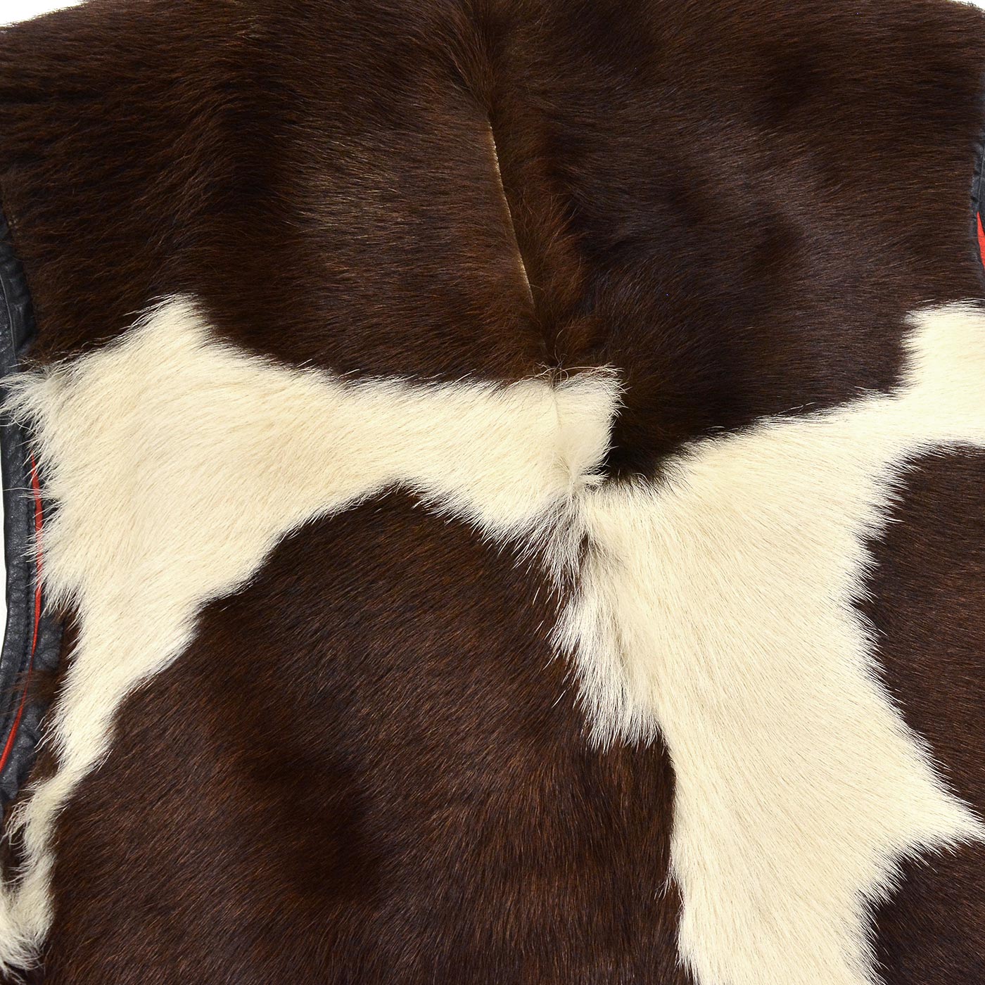 1960's HAIR ON COWHIDE LEATHER FUR VEST...