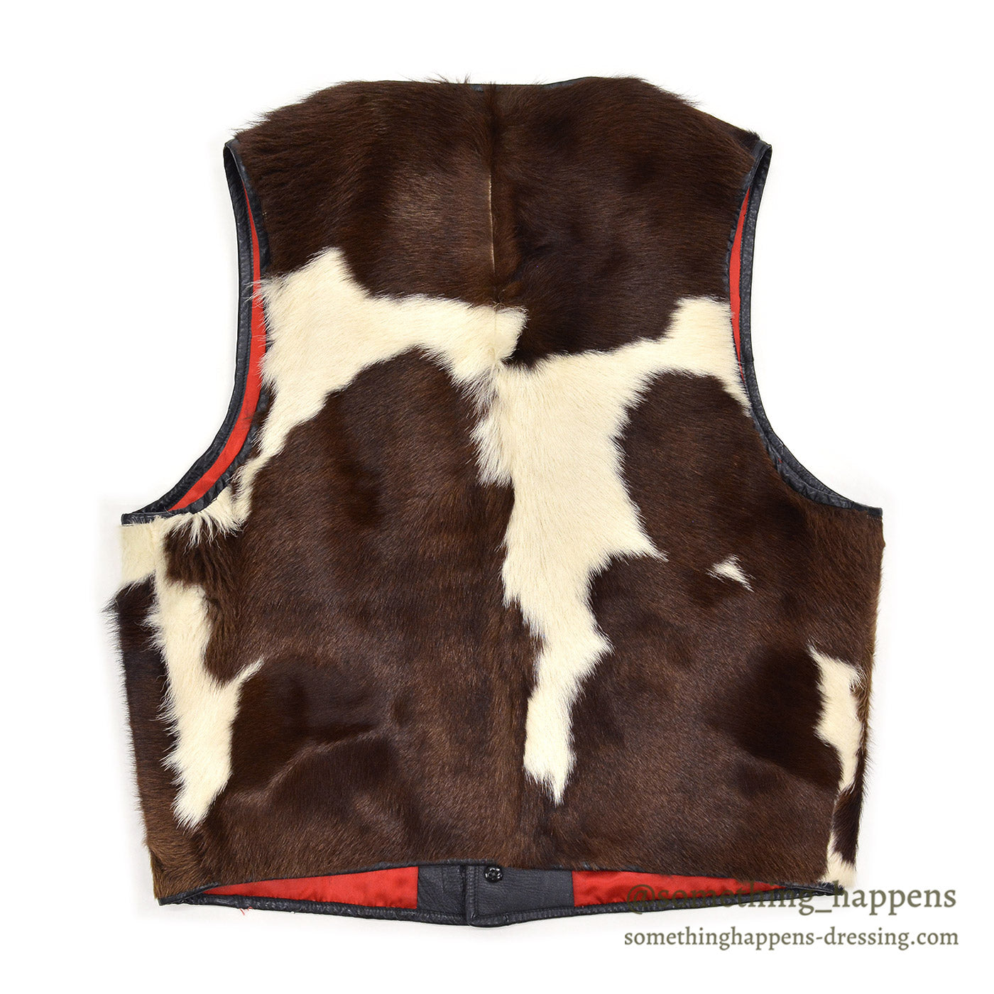 1960's HAIR ON COWHIDE LEATHER FUR VEST...