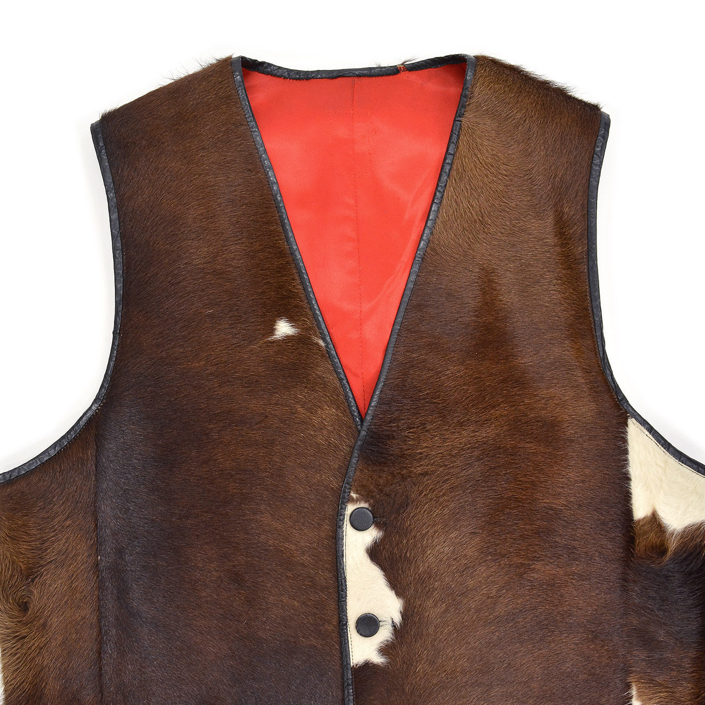 1960's HAIR ON COWHIDE LEATHER FUR VEST...