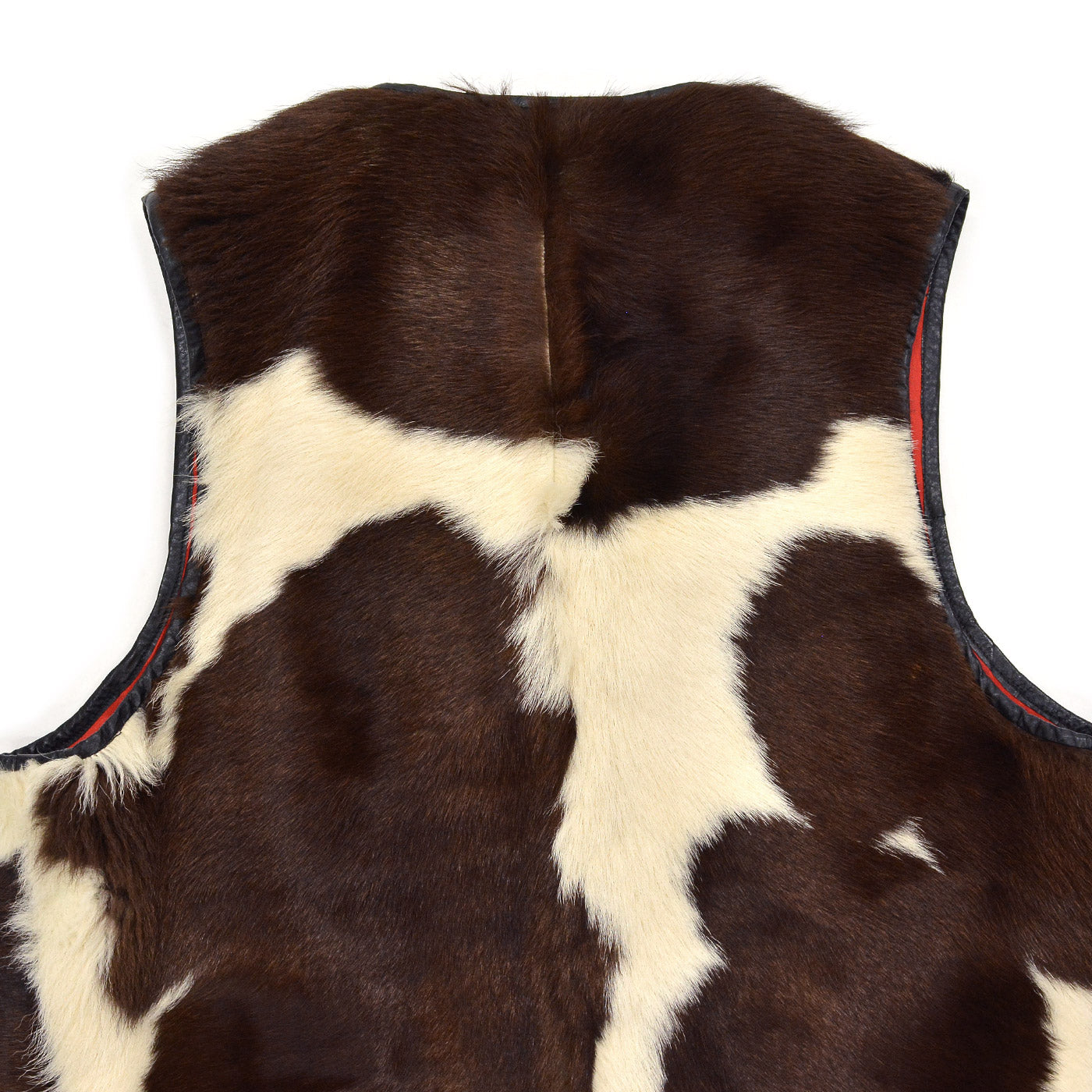 1960's HAIR ON COWHIDE LEATHER FUR VEST...