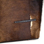 1960's HAIR ON COWHIDE LEATHER FUR VEST...