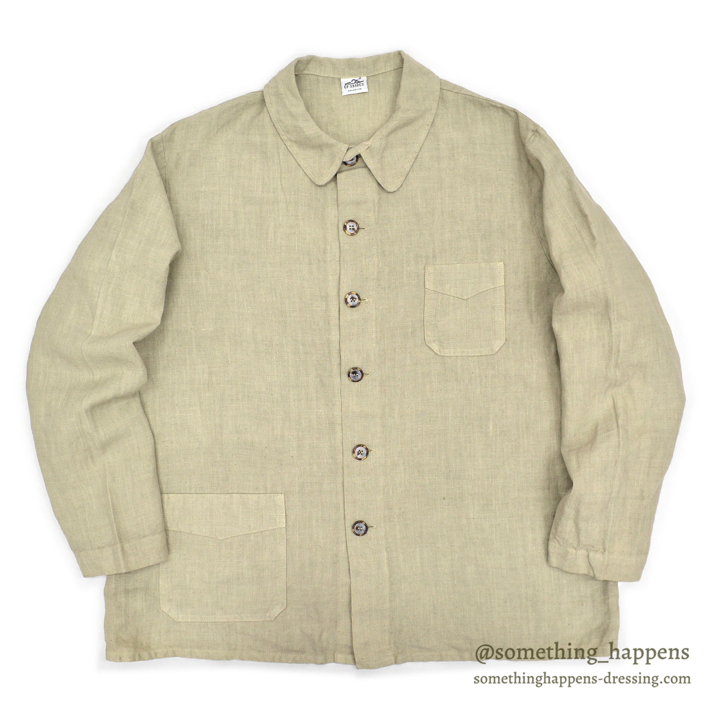 1990's CP SHADES LINEN WORK JACKET / TAN  L – SomethingHappens
