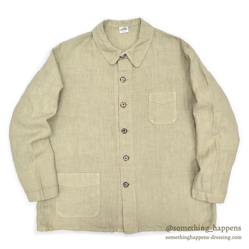 1990's CP SHADES LINEN WORK JACKET / TAN ... L