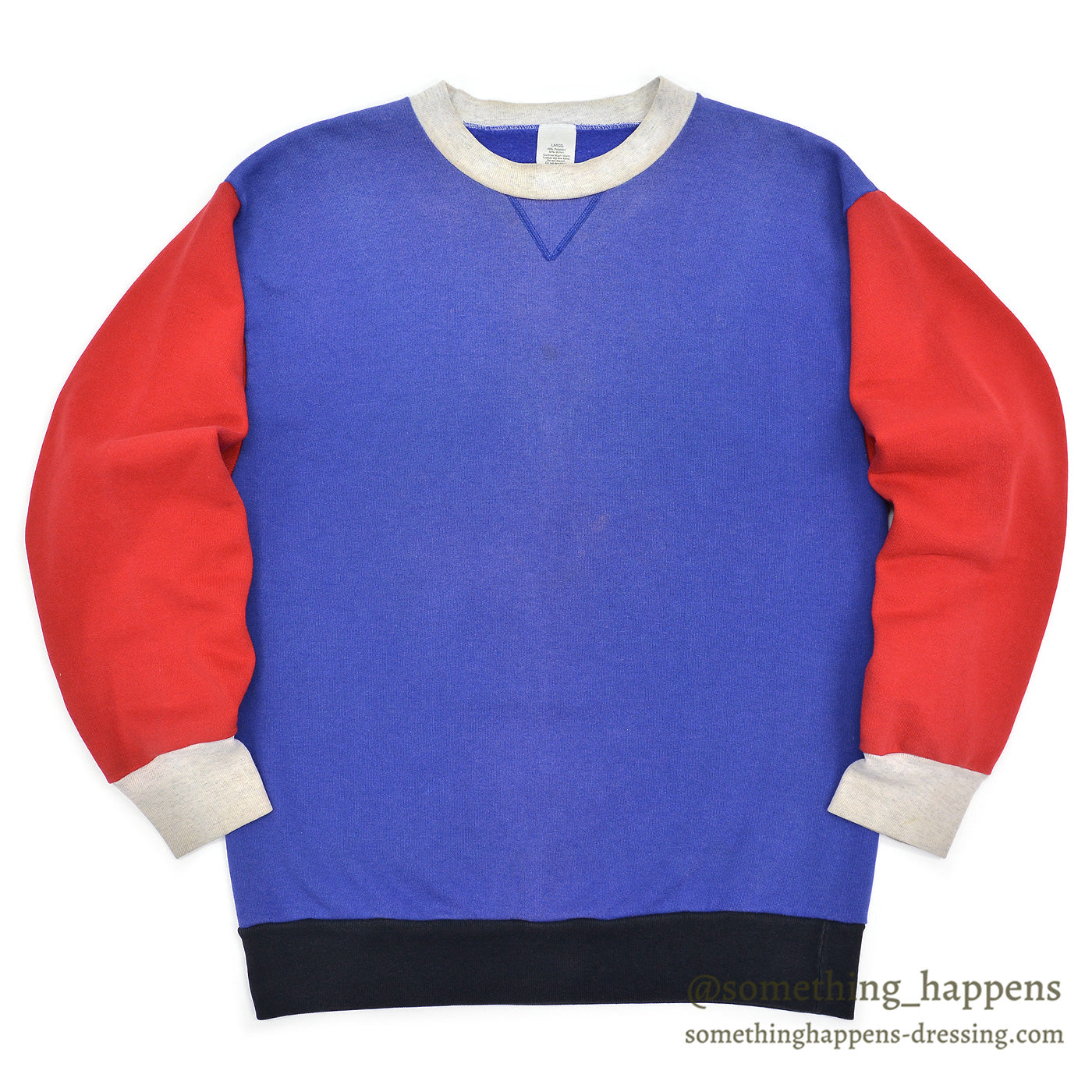 ~1980's OLD MULTI COLOR SINGLE-V SWEAT SHIRT ... L