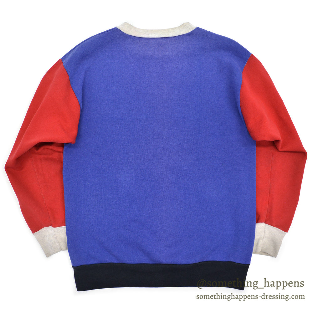 ~1980's OLD MULTI COLOR SINGLE-V SWEAT SHIRT ... L