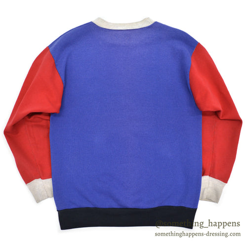 ~1980's OLD MULTI COLOR SINGLE-V SWEAT SHIRT ... L