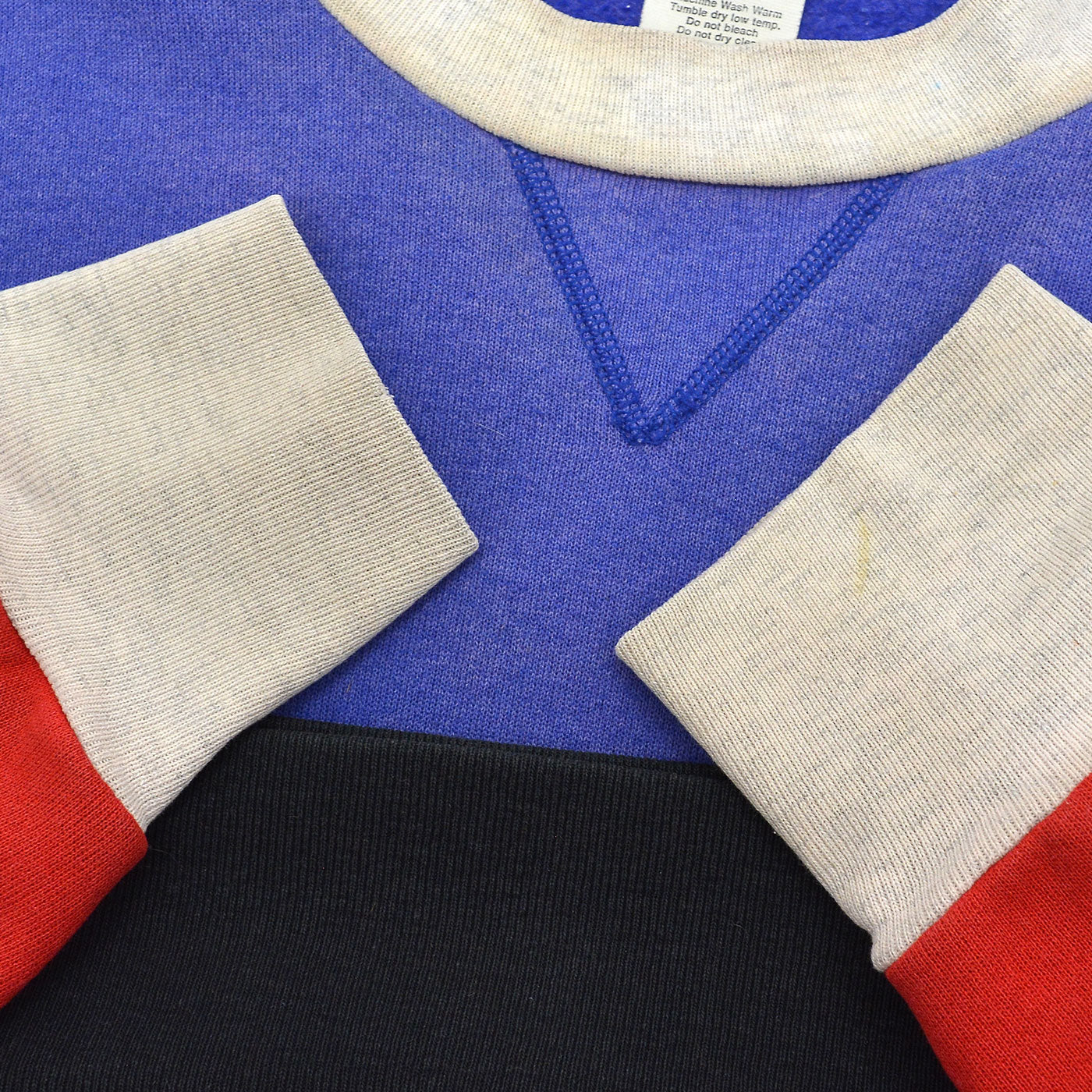 ~1980's OLD MULTI COLOR SINGLE-V SWEAT SHIRT ... L