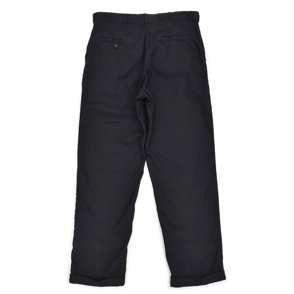 1950s OLD BLACK ALL COTTON WORK PANTS ... W33/L30
