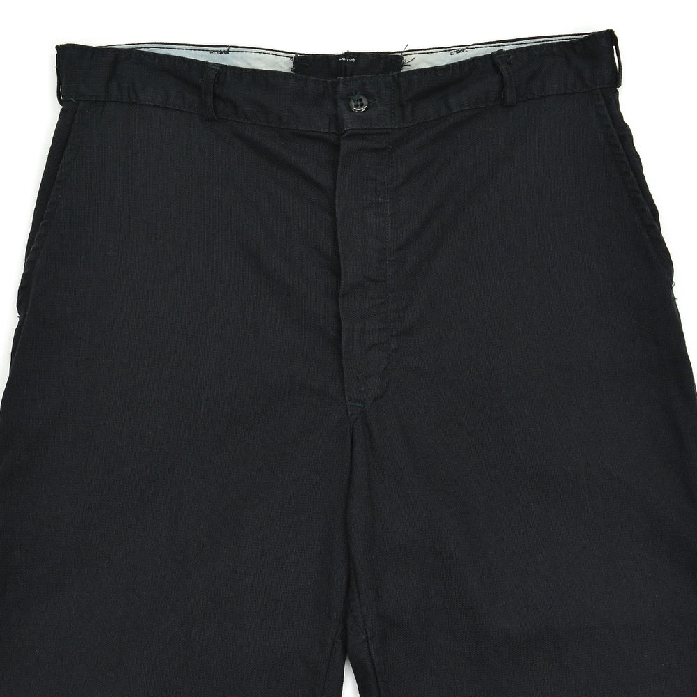 1950s OLD BLACK ALL COTTON WORK PANTS ... W33/L30
