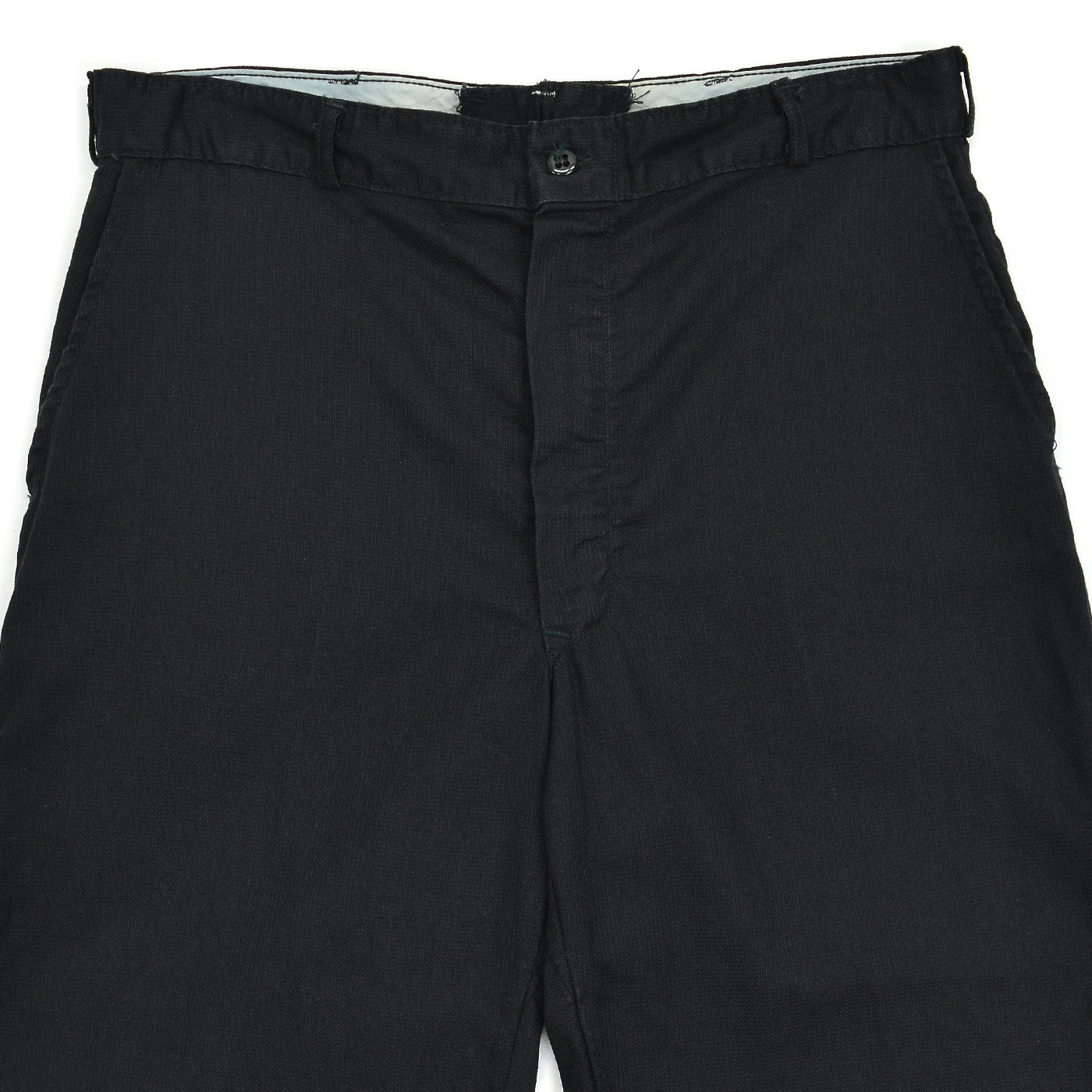 1950's OLD BLACK ALL COTTON WORK PANTS ... W33/L30