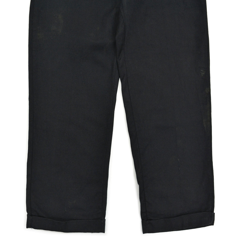 1950s OLD BLACK ALL COTTON WORK PANTS / CHINO ... W33/L30