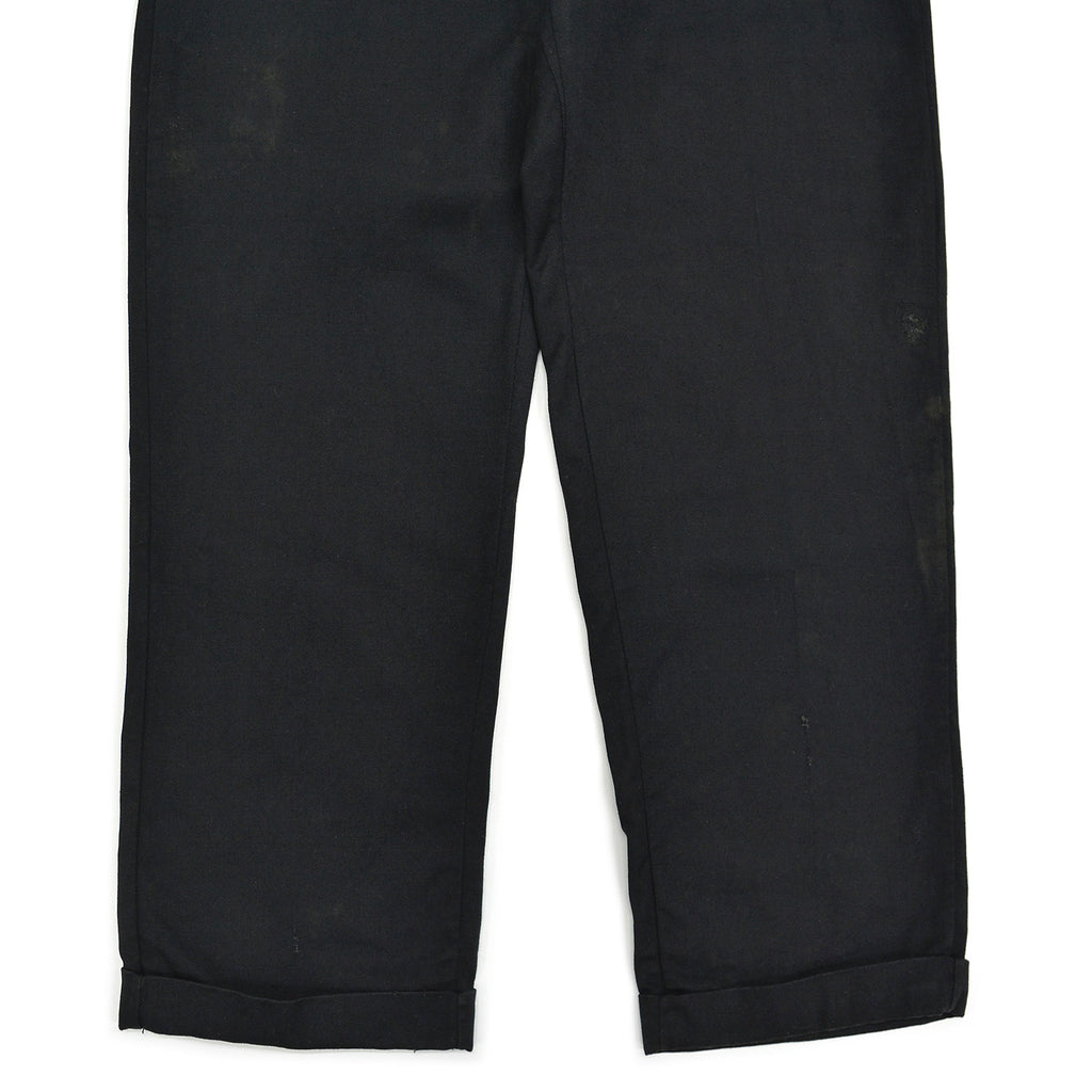 1950s OLD BLACK ALL COTTON WORK PANTS / CHINO ... W33/L30