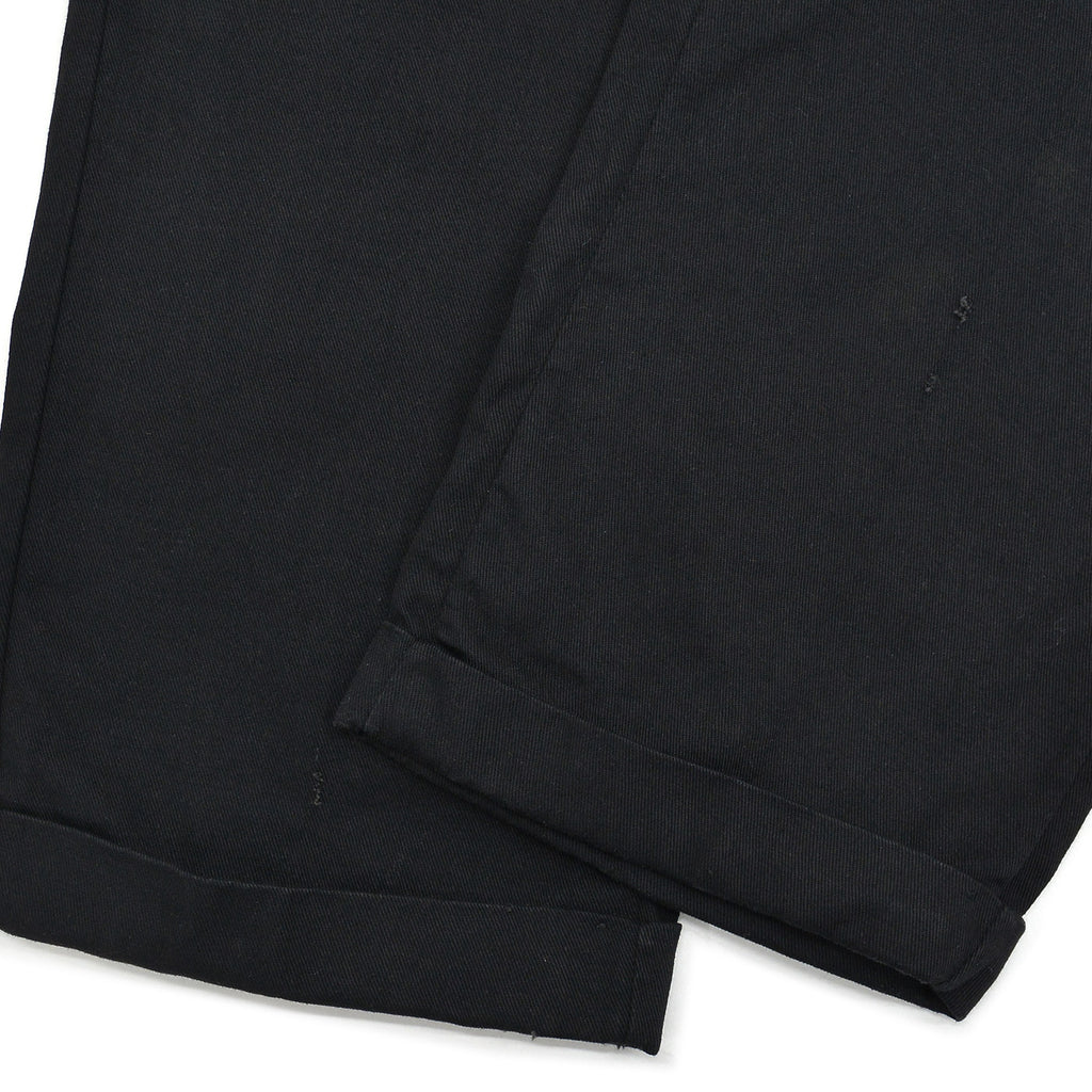 1950s OLD BLACK ALL COTTON WORK PANTS / CHINO ... W33/L30